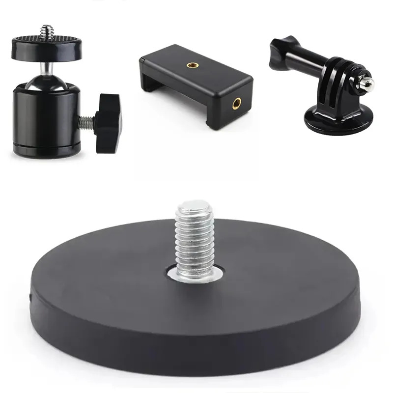 soporte Magnético para Teléfono y Cámara GoPro con Rotación de 360 grados y Rosca 1/4 para Fotografía y Grabación Móvil