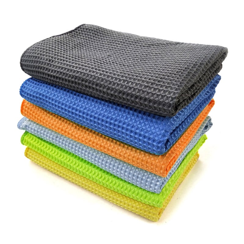 An Scagaire Baile Baile Waffle Weave Is Fearr Cácaireachta Eco-friendly Leathacha Glanadh Detaileadh Auto Microfiber Rags do Charr