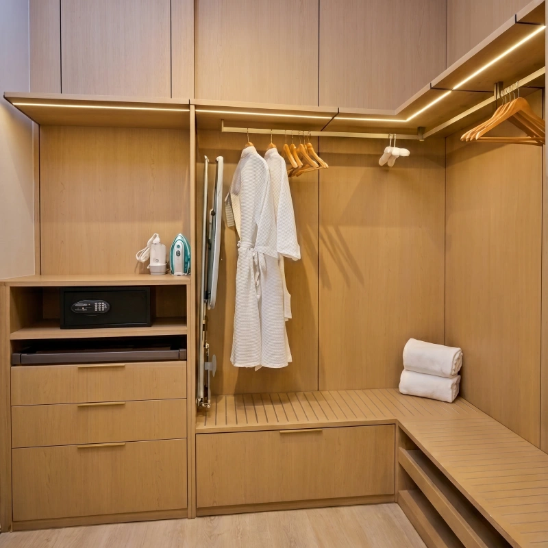 Modern Villa Suite Custom Cabinets for Bedroom and Bath Case image (10).webp