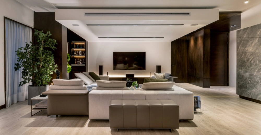 Barcelona Modern Full House Cabinet Project with Dark Wood, Stone, and Integrated Storage Case image (5).webp