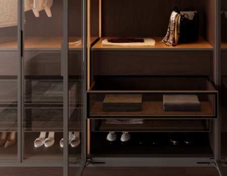 Luxury Dark Wood Wardrobe With Glass Doors product picture (8).webp