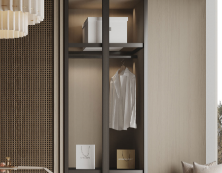 Wood Wardrobe Closet Ideas With Woven Doors & Island product picture (9).webp