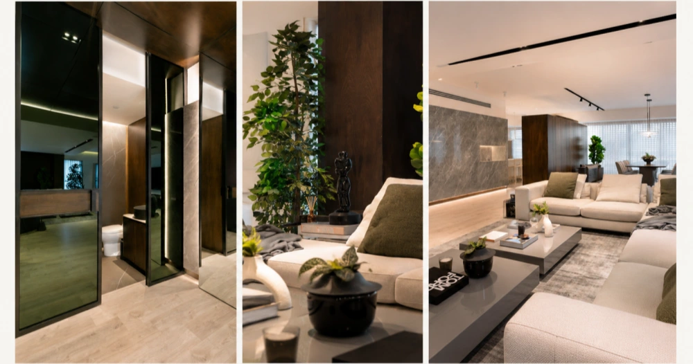 Barcelona Modern Full House Cabinet Project with Dark Wood, Stone, and Integrated Storage Case image (8).webp