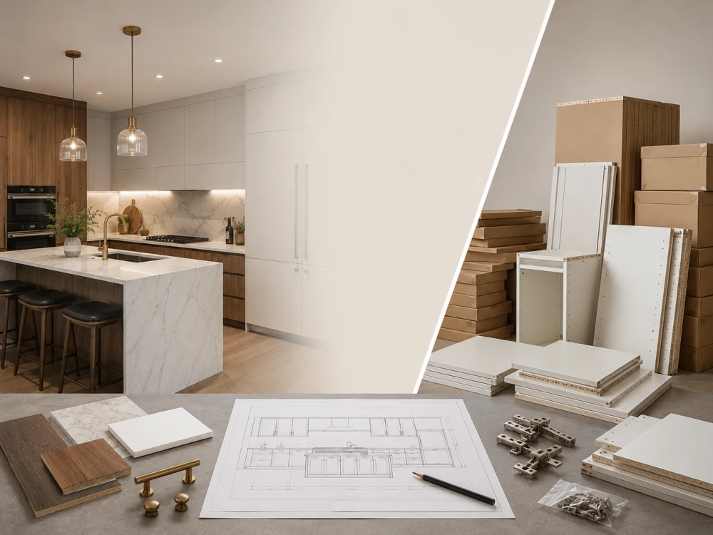 Custom Kitchen Cabinets vs Flat Pack Cabinets Which Is Better（Article illustration） (1).webp