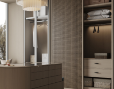 Wood Wardrobe Closet Ideas With Woven Doors & Island product picture (6).webp