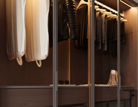Luxury Dark Wood Wardrobe With Glass Doors product picture (5).webp