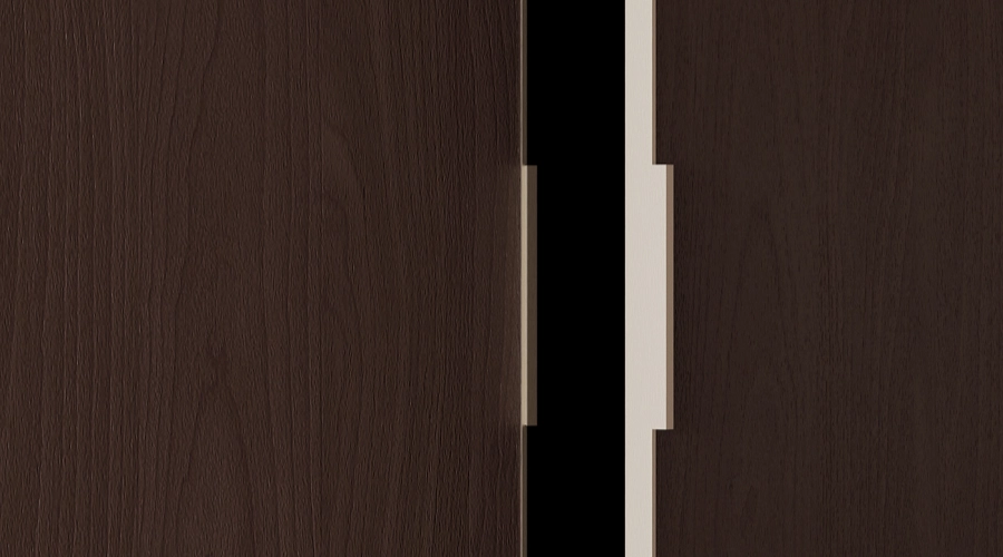 Larawan ng produkto ng Luxury Dark Wood Wardrobe With Glass Doors
