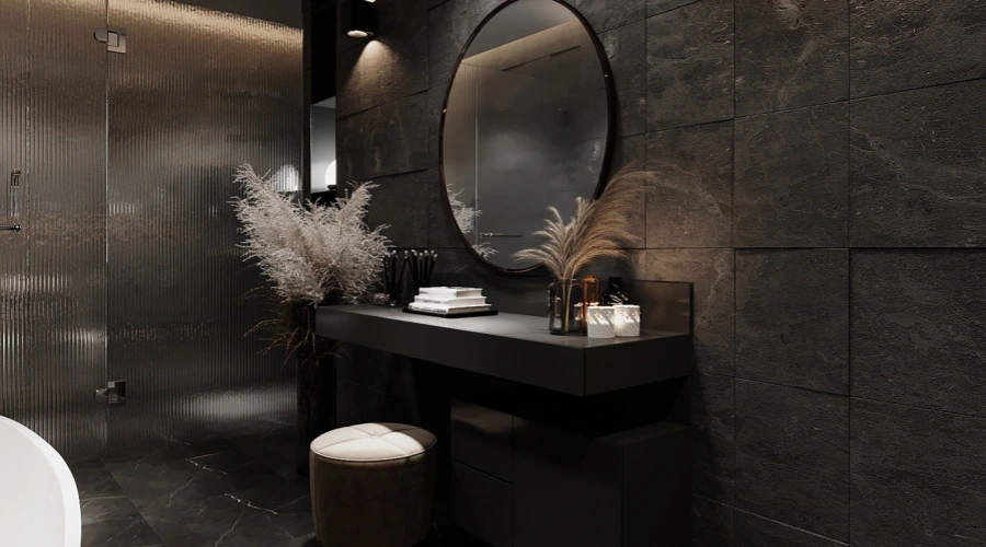 Luxury Black Bathroom Vanity With Double Sink Design product picture (5).webp