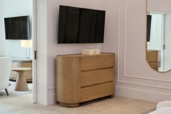 Modern Villa Suite Custom Cabinets for Bedroom and Bath Case image (4).webp