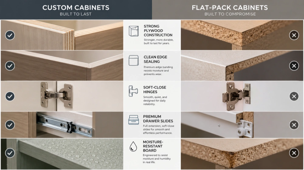 Custom Kitchen Cabinets vs Flat Pack Cabinets Which Is Better（Article illustration） (12).webp