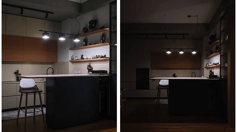 Ideas modernas de muebles de cocina de colores para apartamentos