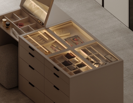 Luxury Walk In Closet Island With LED Vanity Mirror product picture (1).jpg