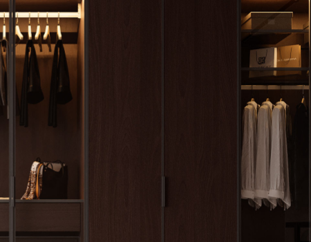Luxury Dark Wood Wardrobe With Glass Doors product picture (6).webp