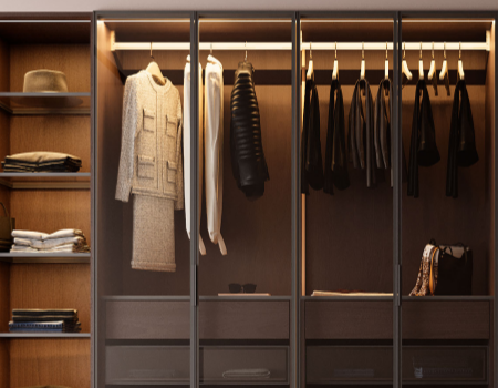 Luxury Dark Wood Wardrobe With Glass Doors product picture (7).webp