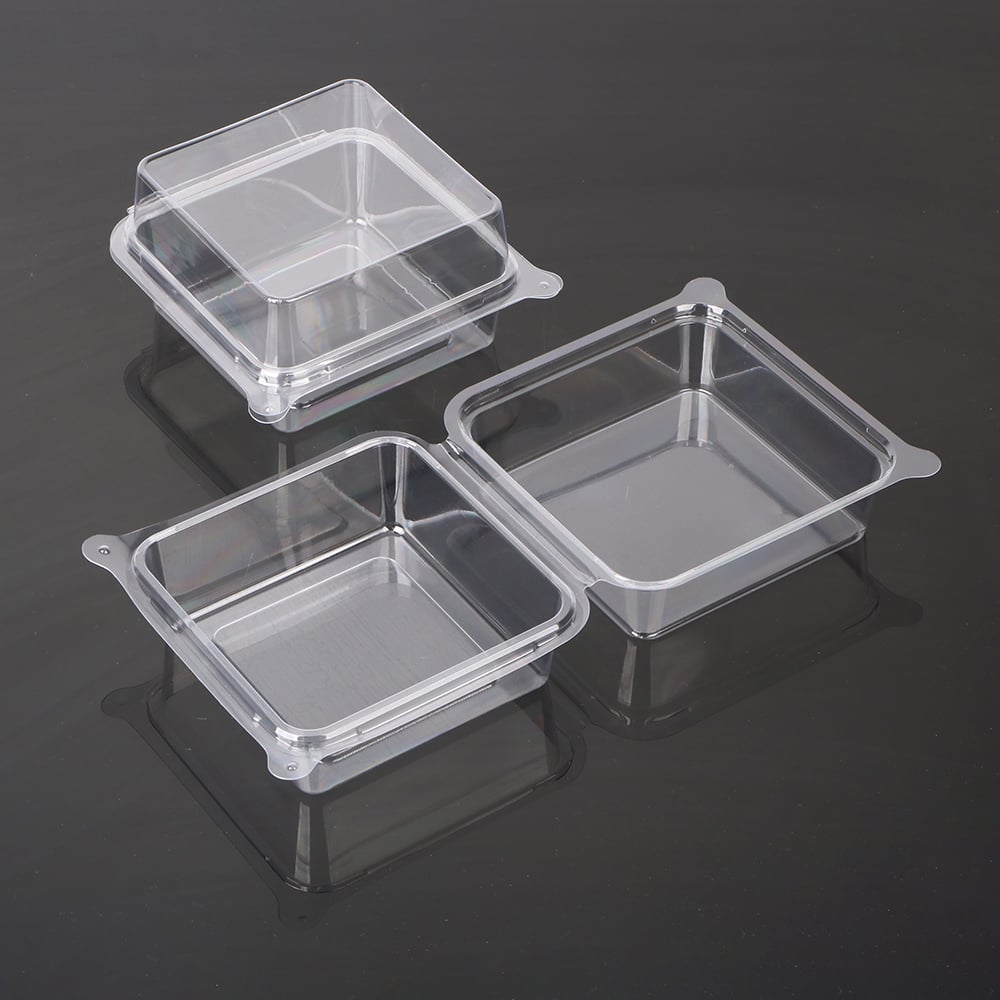 PET Cake Box（Burger Box, One Piece Flip Lid）