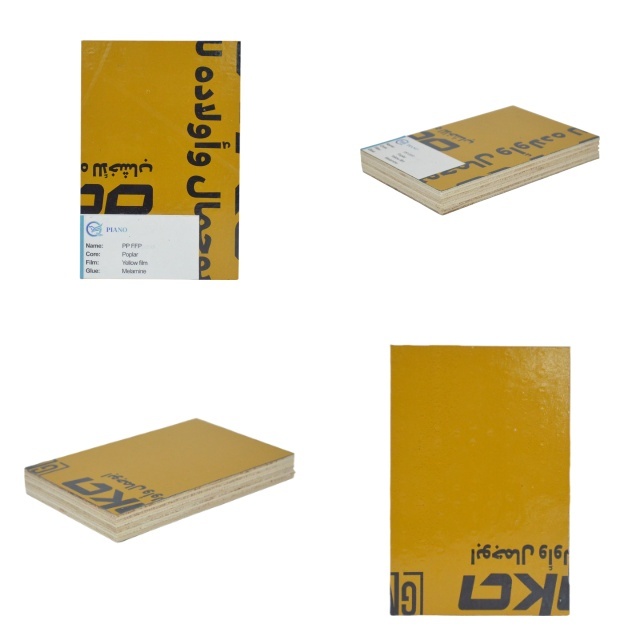 Yellow PP Plastic Film Faced Plywood