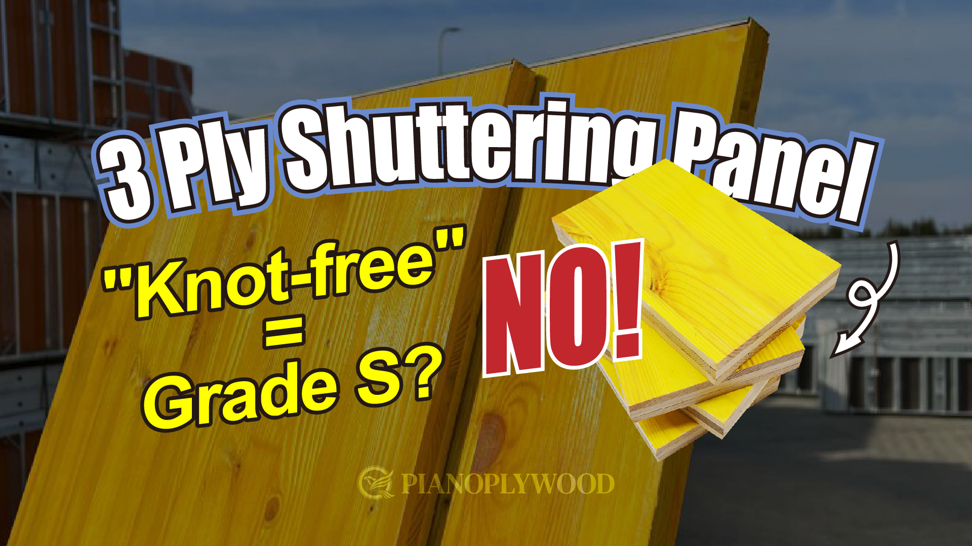 yellow knot free scoth pine 3 ply shuttering panel-0