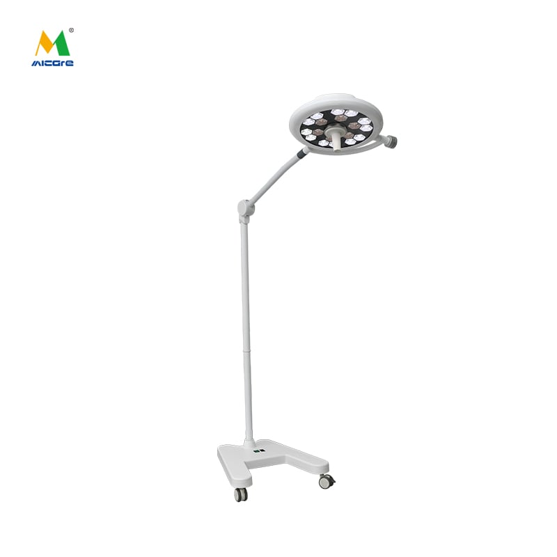 مصباح جراحي متحرك من نوع LED قائم للغرف الجراحية، ضوء بدون ظلال طراز JD1800L Plus من شركة Micare