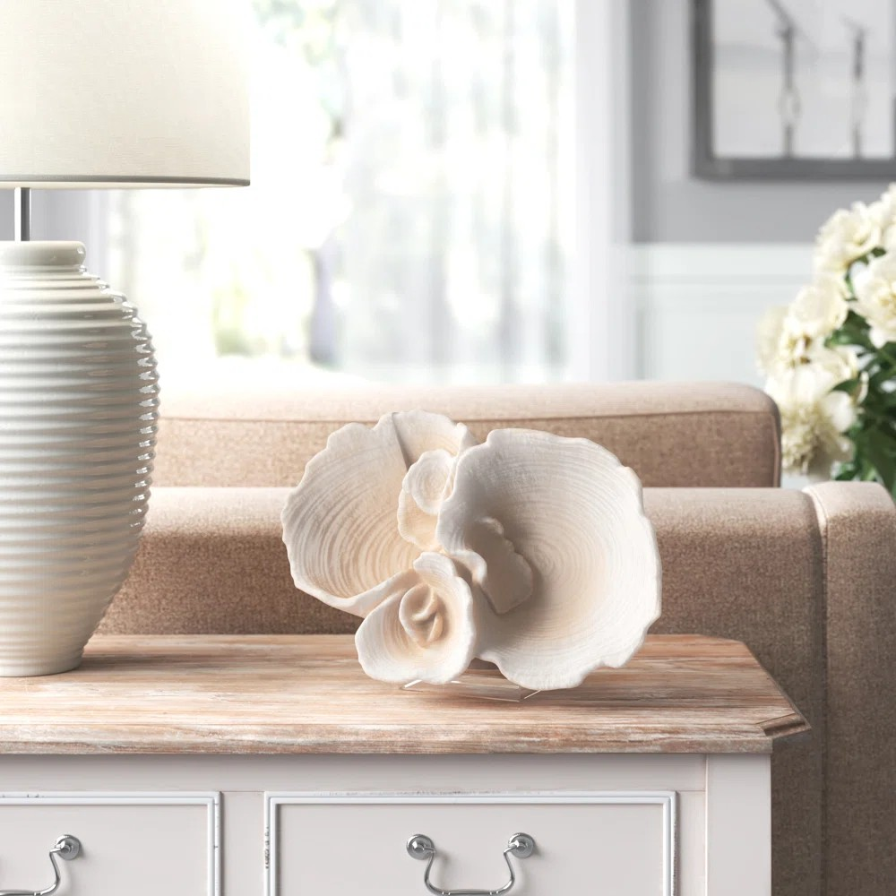 Coral Decor Home Ornament White Resin with Acrylic Base Home Decoration Artificial Model Aquarium