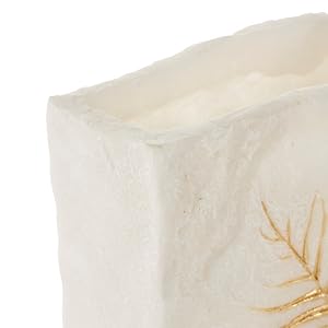 Wholesale crafts resin gold leaf sticker fern vase fossil look home decoration