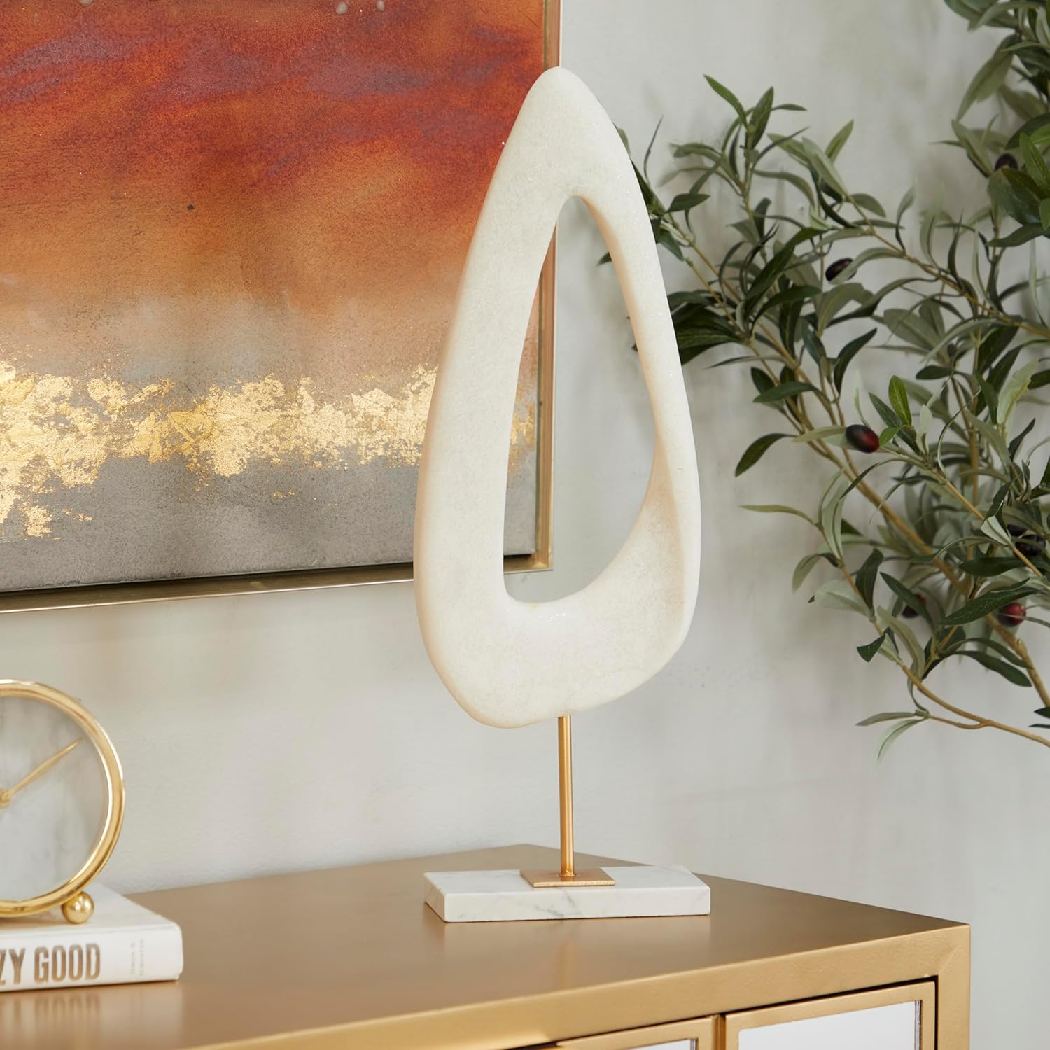 Résine classique moderne en sable de quartz sculpture abstraite statuette ornement décor intérieur