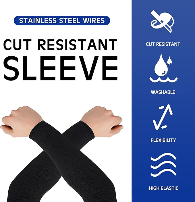 Cut Resistant Sleeves Thin Arm Protectors Arm Guard for Thin Skin and Bruising Arm Sleeves for Men Women (Black, Gray,Large)