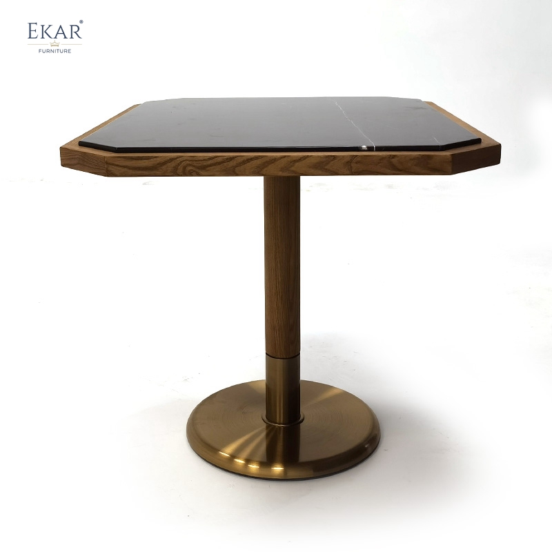 Modern solid wood and metal executive lounge table - a design that combines functionality and beauty