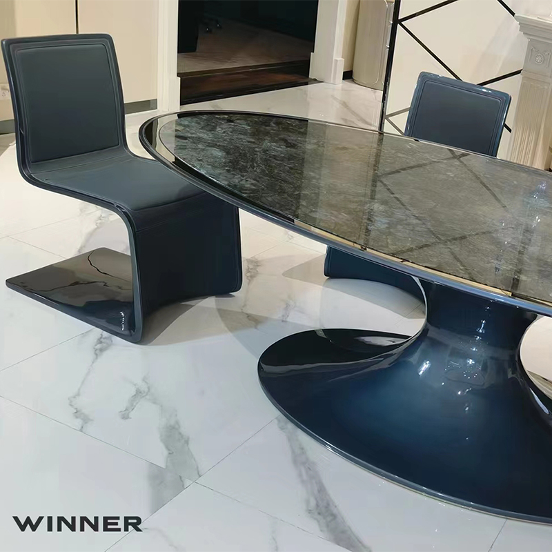 Starlight Blue Curved Back Dining Chair - Contemporary Elegance for Your Dining Space