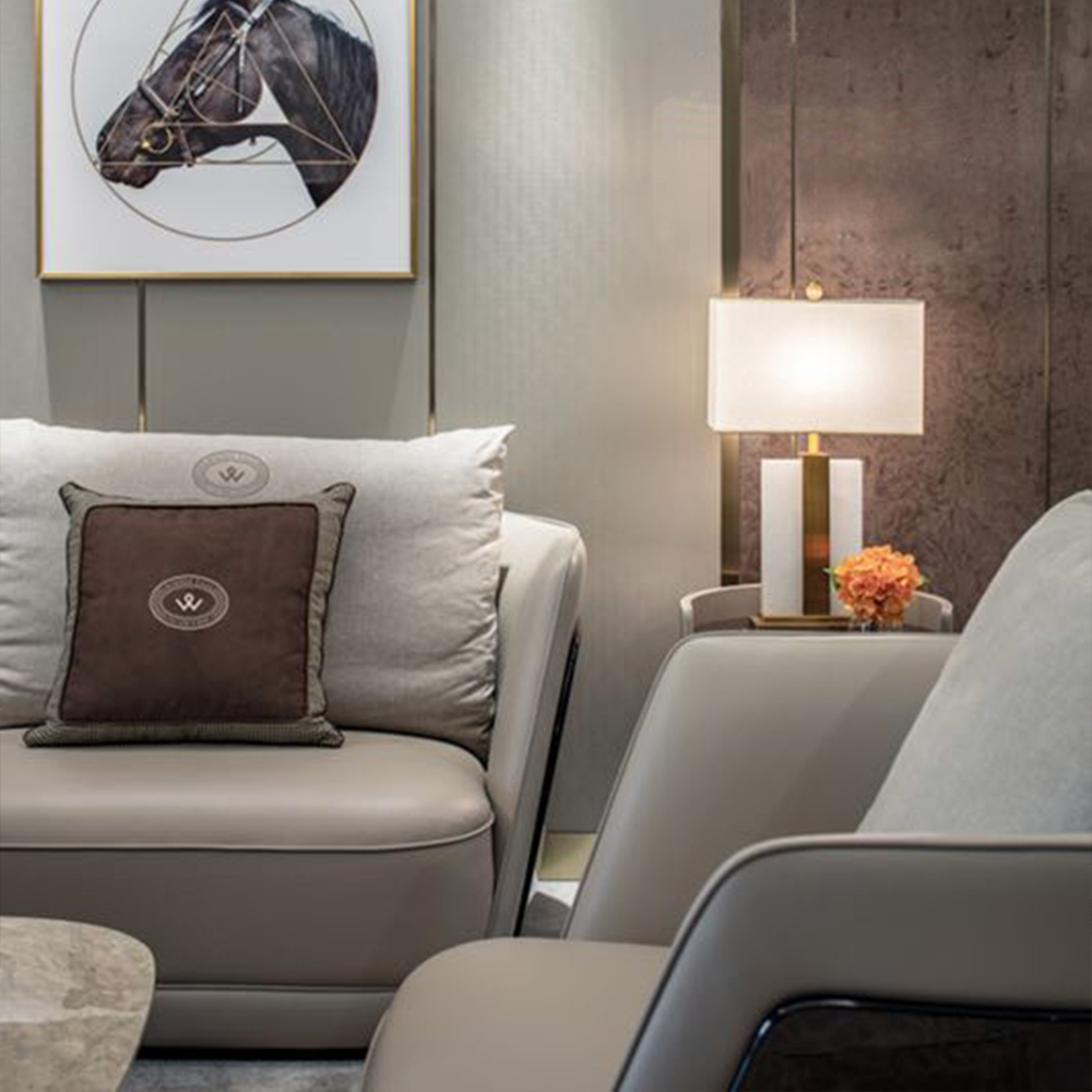 Italian Design High-End Villa Leather Royal Sofa Set - Luxury Modern Living Room Elegance