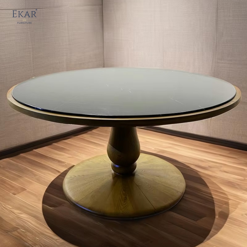 Marble panel solid wood frame table - an elegant choice for high-end executive lounges