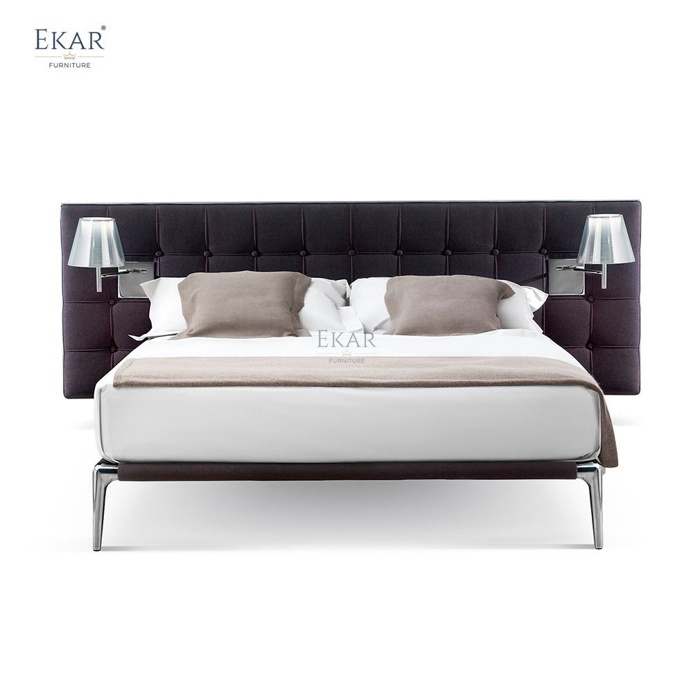 Wall-Mounted Aluminum Bed Frame with Polished Legs  Modular and Easy-to-Assemble Bed