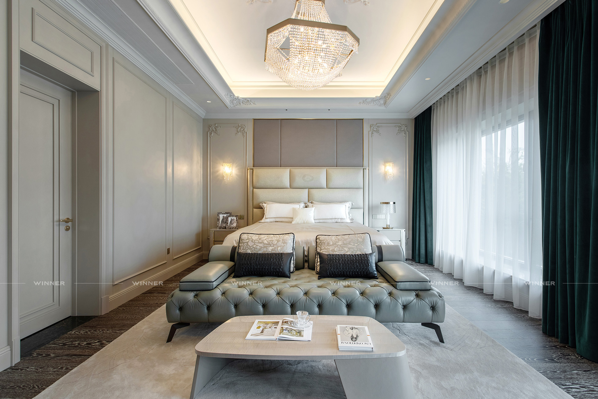 Elegant modern villa furniture case display