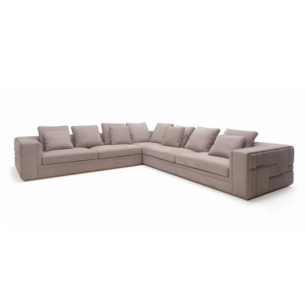 Designer Art Luxury Modular Sectional Sofa - New Gold Brushed Metal Frame Corner Sofa