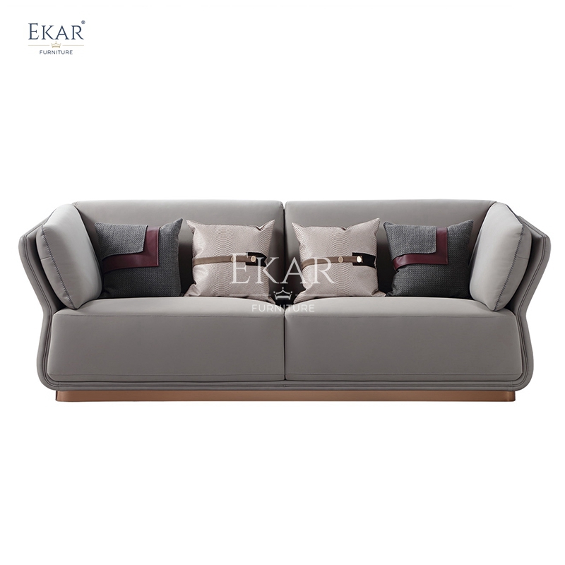 New design Italian red copper hardware living room comfortable modular sofa