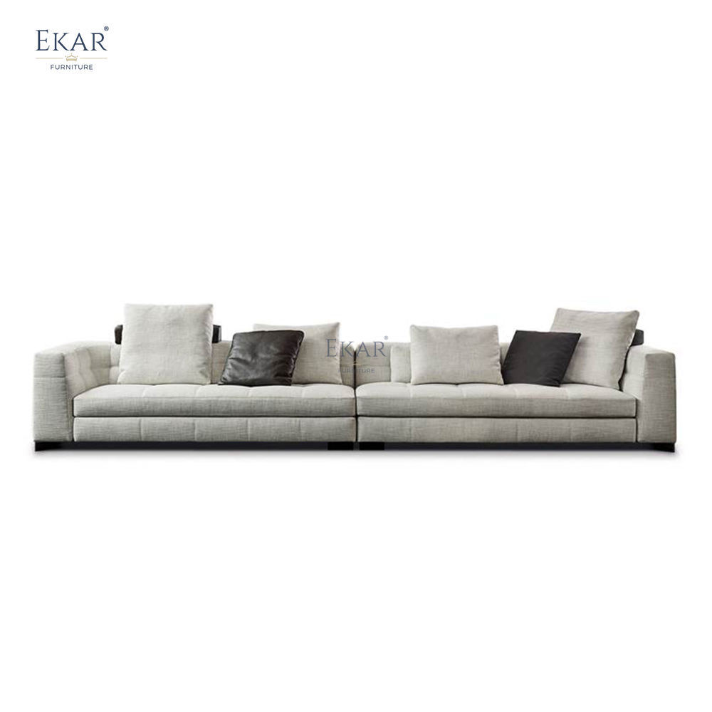 Solid Wood Multi-Layer Panel Sofa with Gunmetal Hardware Legs: Contemporary Seating Solution