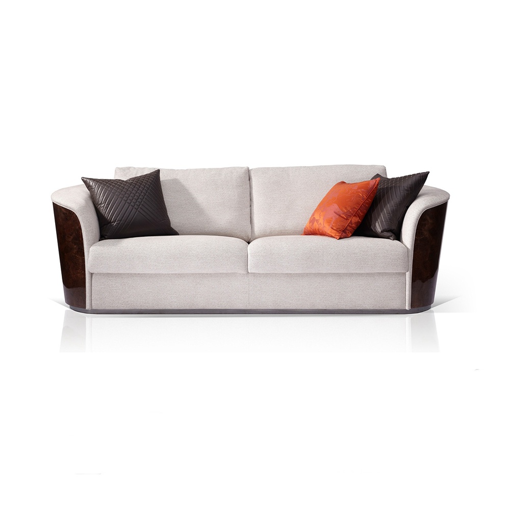 Contemporary Comfort & Style Curved Plywood & Solid Wood Frame Sofa