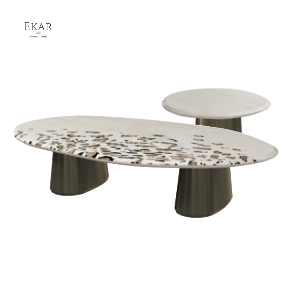 EKAR FURNITURE European Design Marble Coffee Table Combination Modern Living Room Furniture