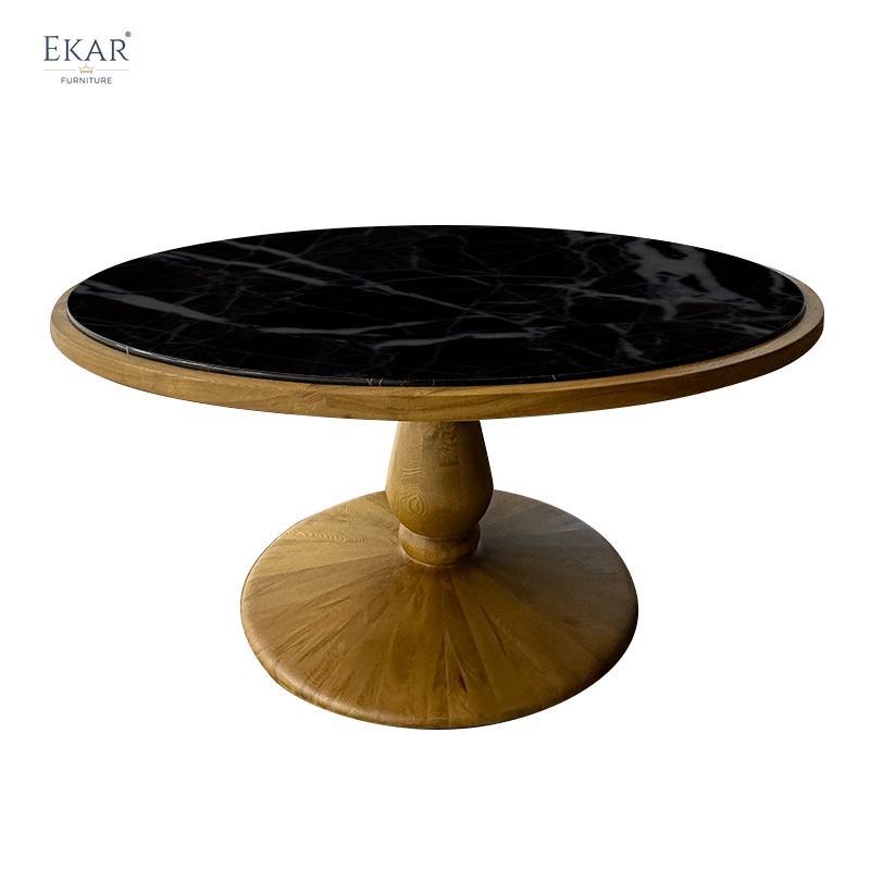 Marble panel solid wood frame table - an elegant choice for high-end executive lounges