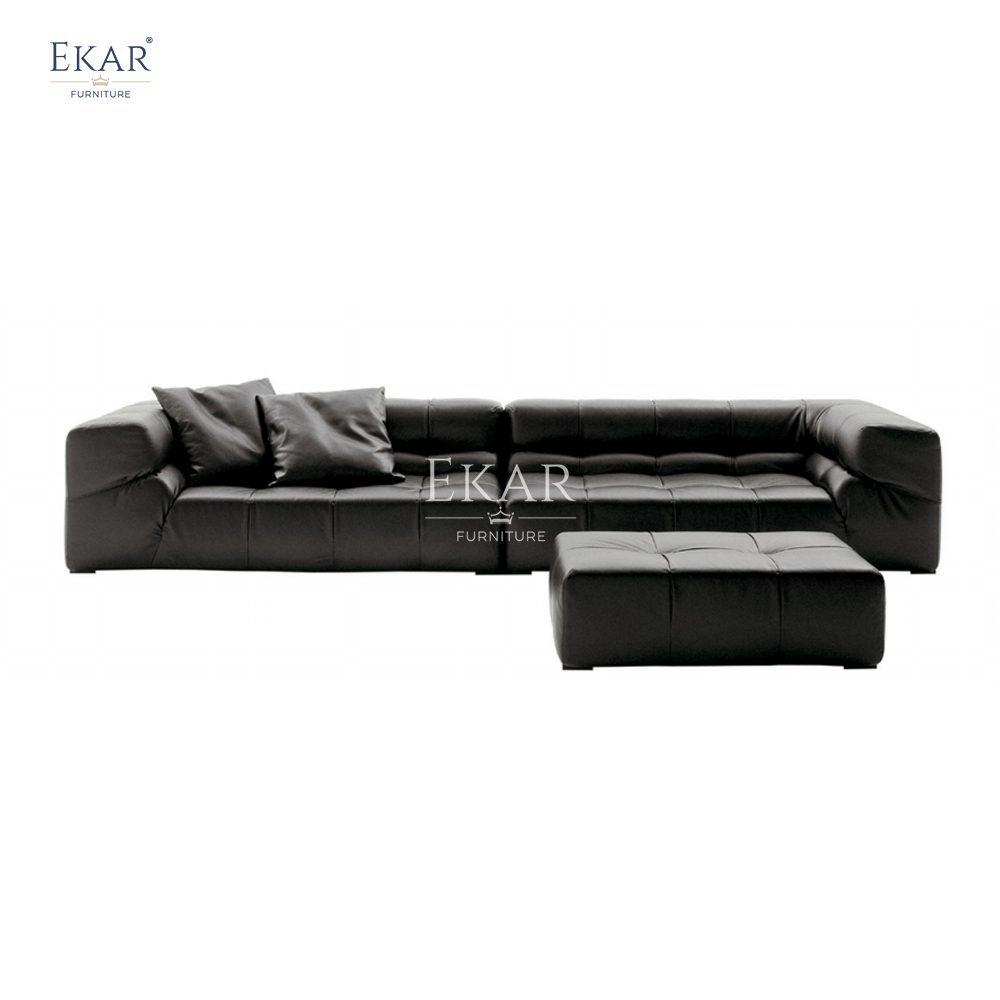 New design Modular sofa Metal Clasp Modular Sofa with Versatile Bottom Connectors leather sectional