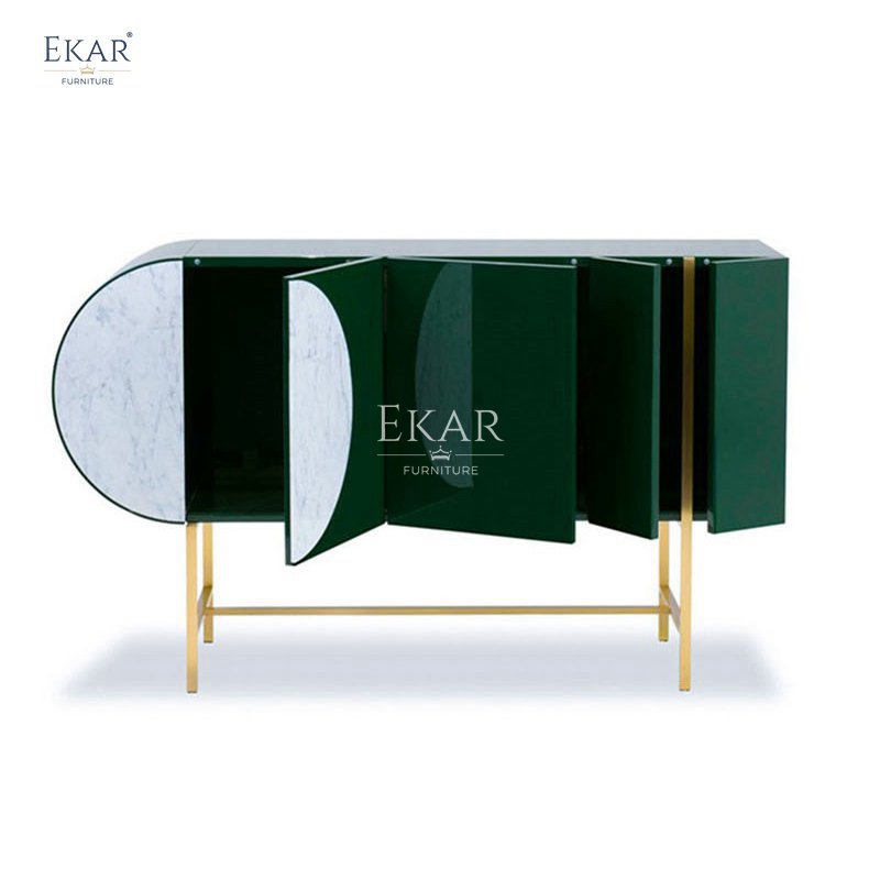 Modern Style Metal Leg Entryway Cabinet Stylish Living Room Home Furniture with Elegant Storage for Decorative Console Tables