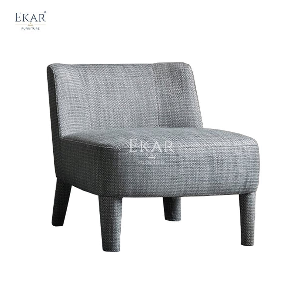 Metal and Plywood Frame Lounge Chair with Full Wraparound Cover