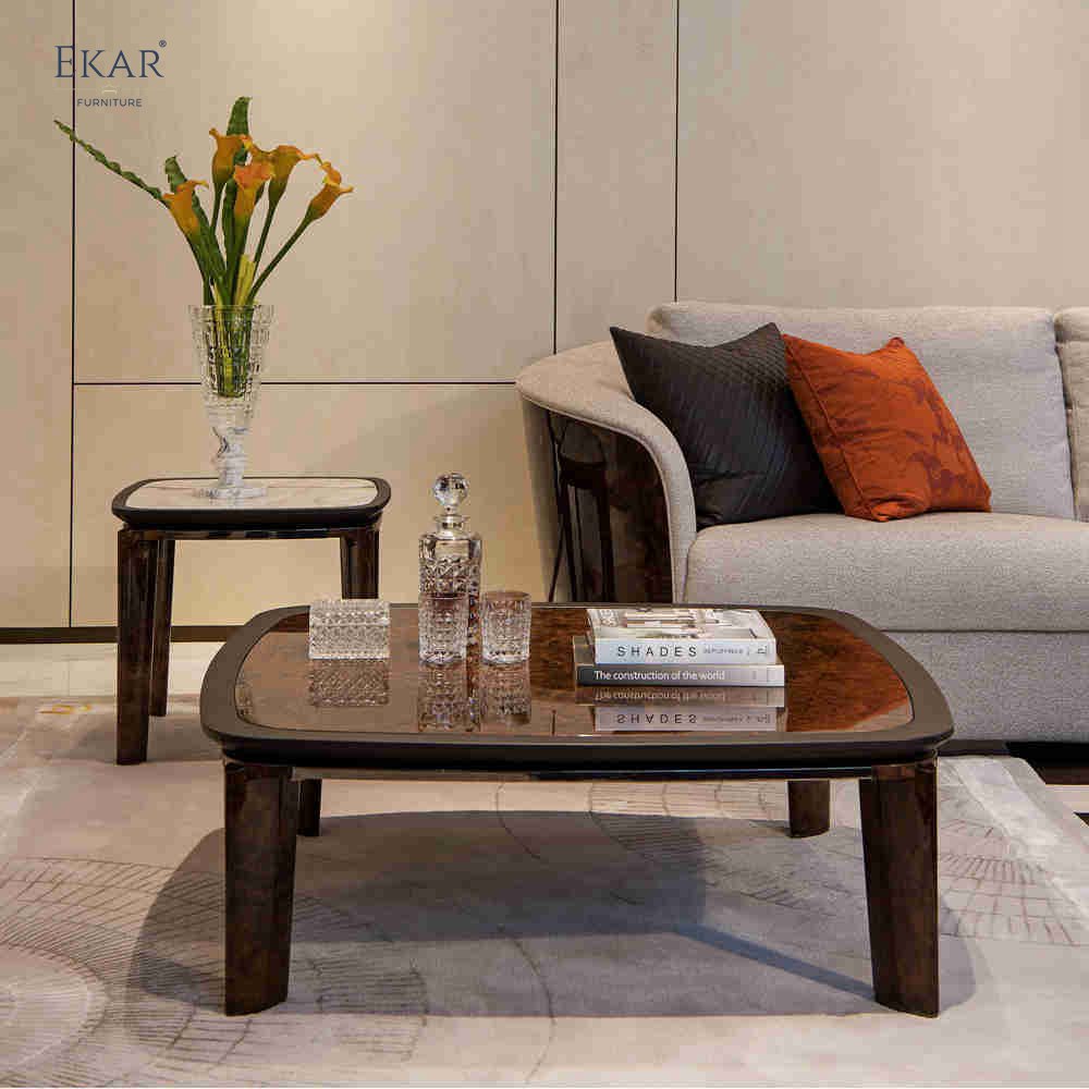 Contemporary Comfort & Style Curved Plywood & Solid Wood Frame Sofa
