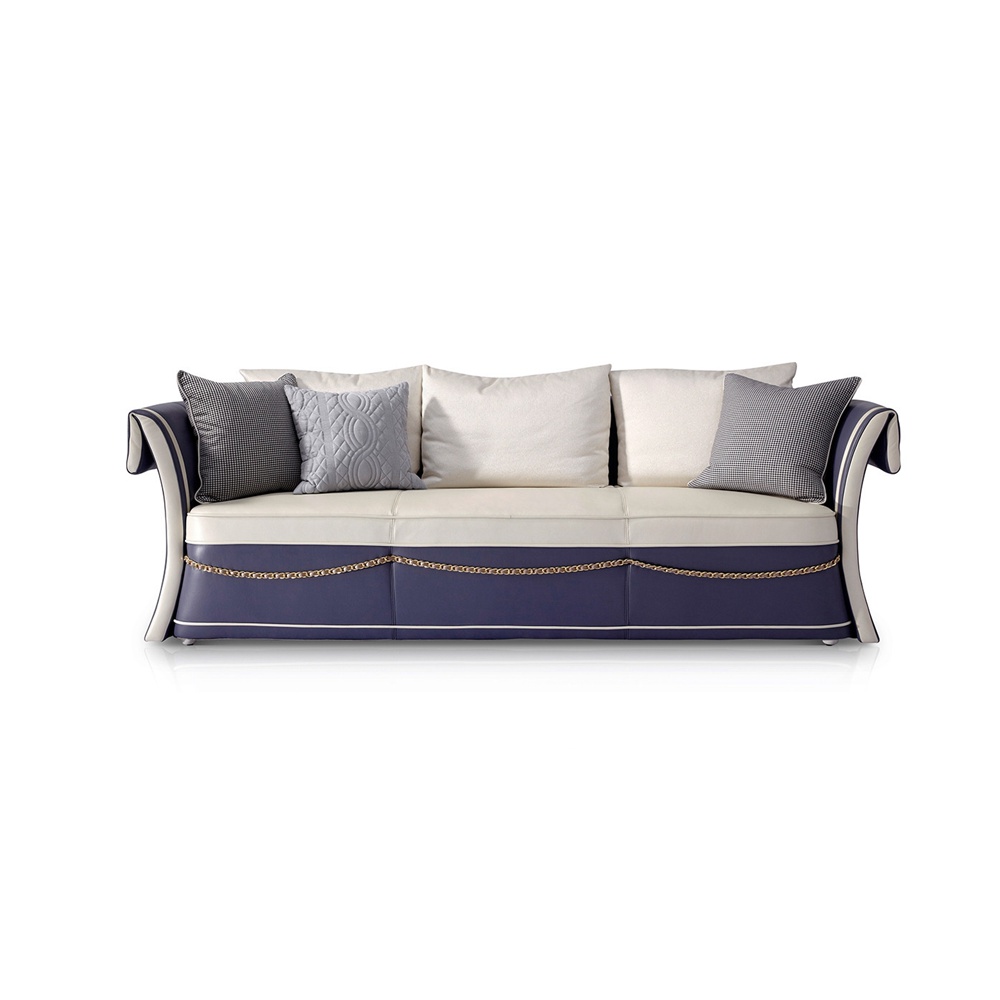 Italian Living Room Luxury Leather Sectional Sofa - Modern Style & Comfort