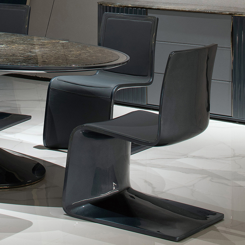 Starlight Blue Curved Back Dining Chair - Contemporary Elegance for Your Dining Space