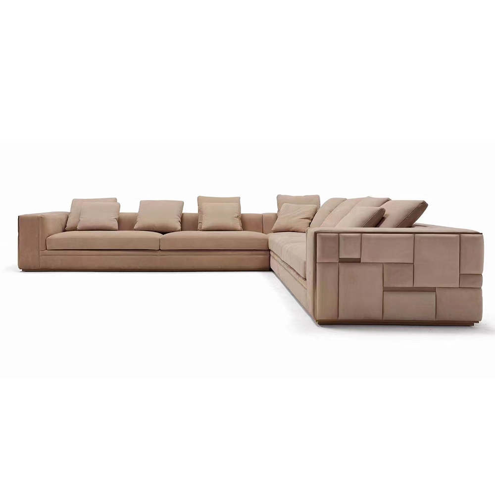 Designer Art Luxury Modular Sectional Sofa - New Gold Brushed Metal Frame Corner Sofa