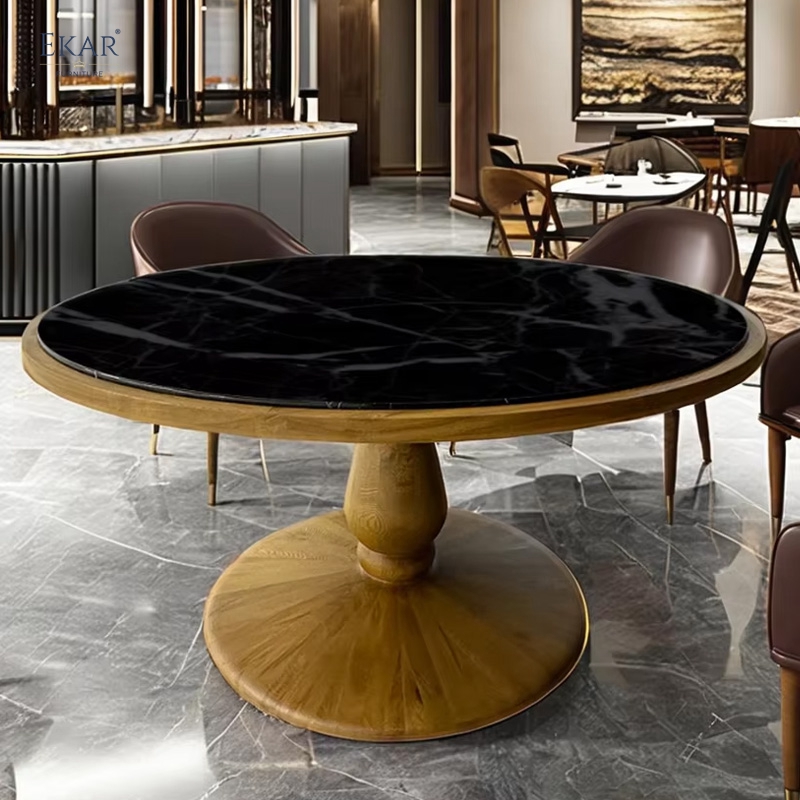 Marble panel solid wood frame table - an elegant choice for high-end executive lounges