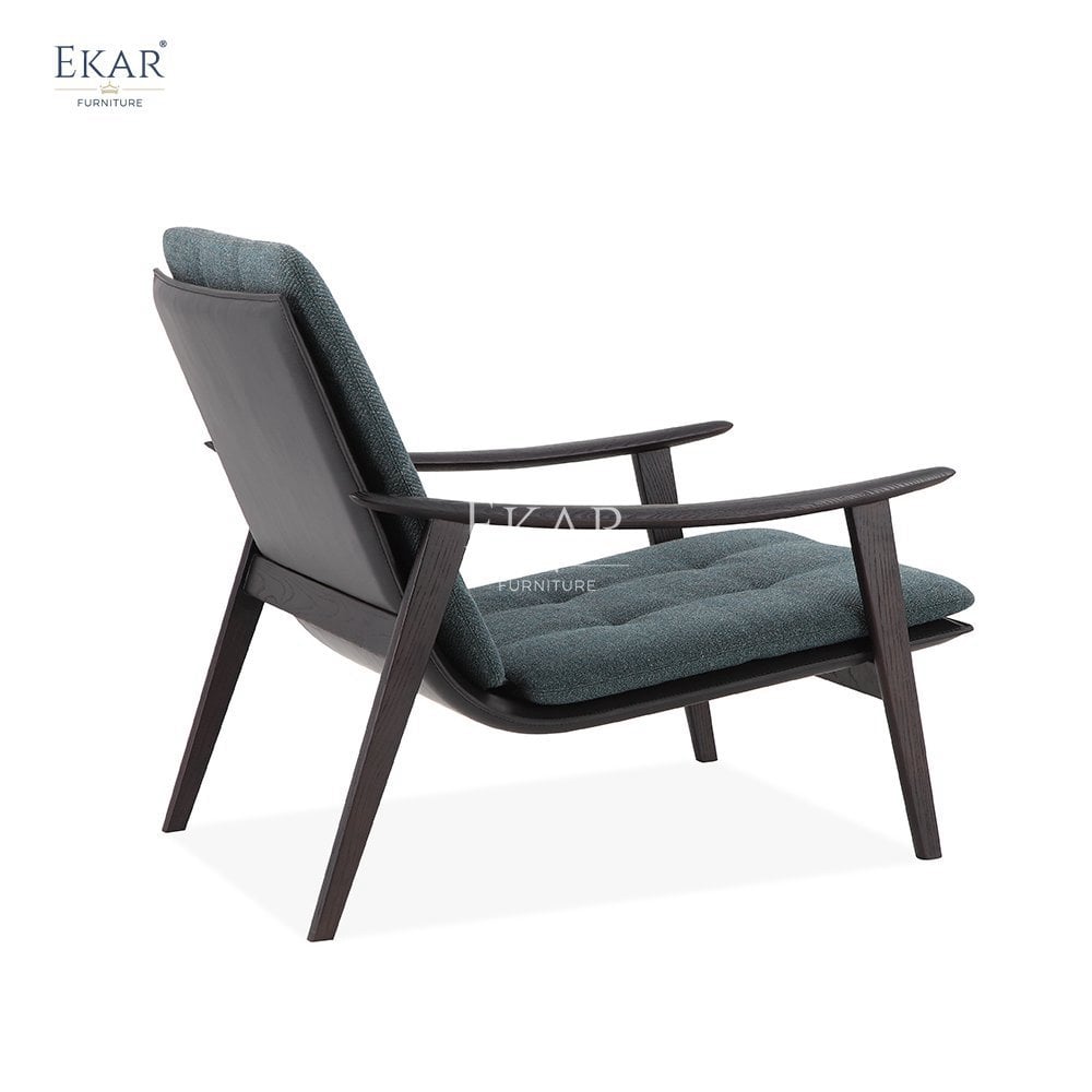 Modern Modular Lounge Chair White Oak and Smoked Finish Painted Wood Frame for Living Room Villa Sponge Filled