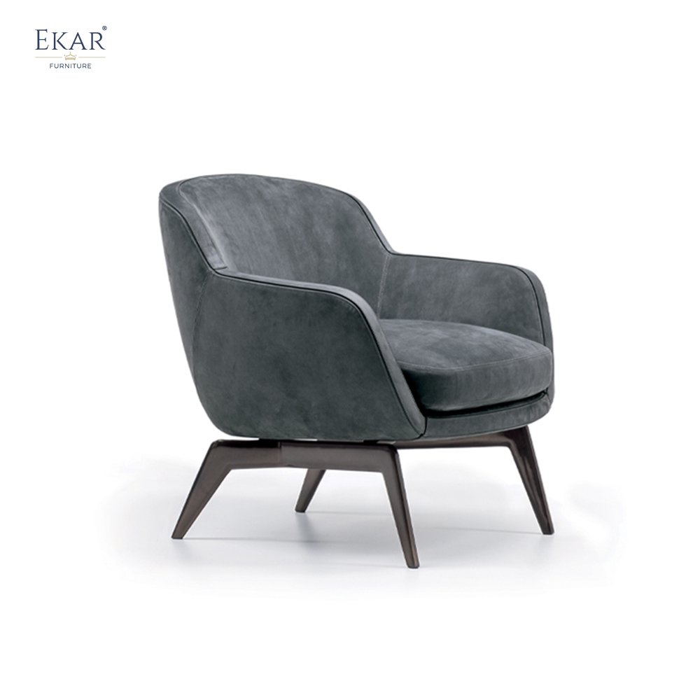 High density memory foam and down cushioned lounge chair