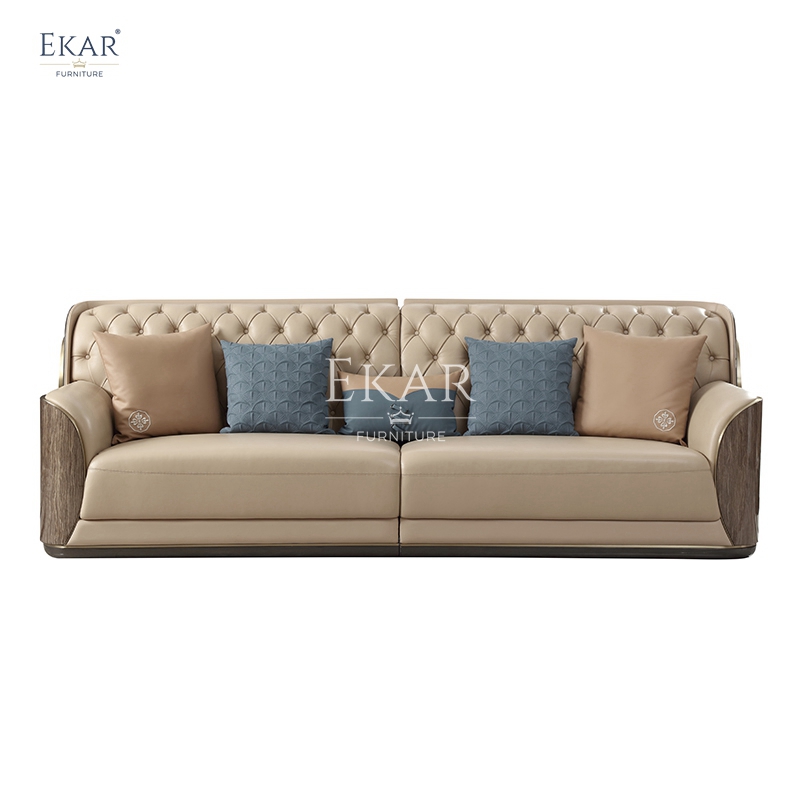 New design shell pattern champagne gold luxury living room sofa-living room furniture