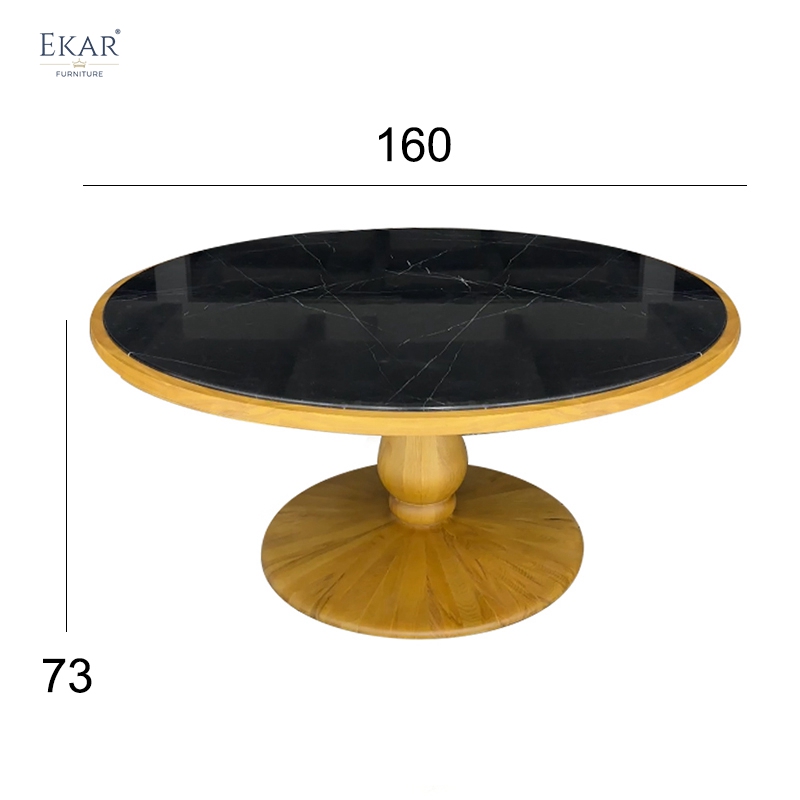 Marble panel solid wood frame table - an elegant choice for high-end executive lounges